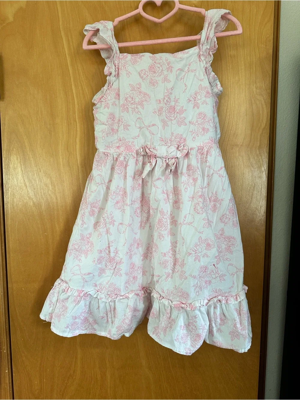 Gymboree Pink and White Floral Bow Dress